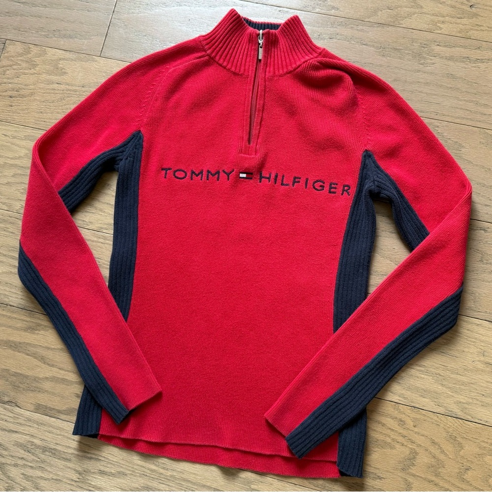 Red Tommy Hilfiger pullover sweater